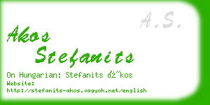 akos stefanits business card